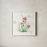 Fluid Petals V by Beth Grove. Shown in a crisp white glass frame for a clean and minimalist style. Available as an archival giclee rolled canvas, fine art paper, or poster print. SKU 89732a.