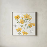 Fluid Petals X by Beth Grove. Shown in a crisp white glass frame for a clean and minimalist style. Available as an archival giclee rolled canvas, fine art paper, or poster print. SKU 89737a.