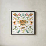 Forest Finds II by Beth Grove. Shown in a sleek black glass frame for a contemporary gallery look. Available as an archival giclee rolled canvas, fine art paper, or poster print. SKU 83148a.