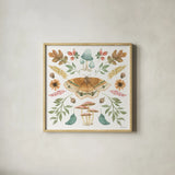 Forest Finds II by Beth Grove. Shown in a natural wood glass frame for a timeless modern aesthetic. Available as an archival giclee rolled canvas, fine art paper, or poster print. SKU 83148a.