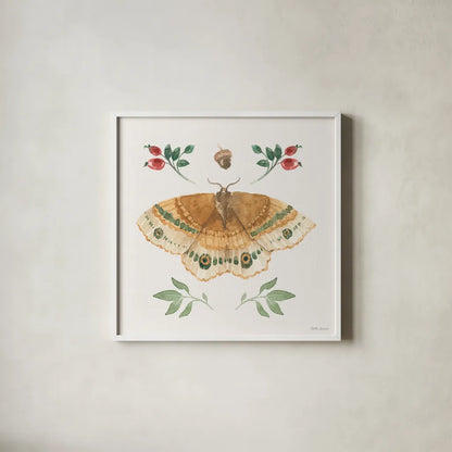 Forest Finds II by Beth Grove. Shown in a crisp white glass frame for a clean and minimalist style. Available as an archival giclee rolled canvas, fine art paper, or poster print. SKU 90826a.