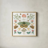 Forest Finds III by Beth Grove. Shown in a natural wood glass frame for a timeless modern aesthetic. Available as an archival giclee rolled canvas, fine art paper, or poster print. SKU 83149a.