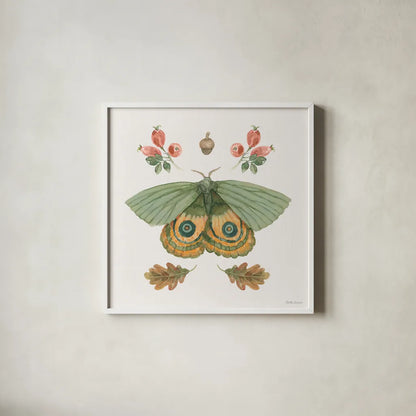 Forest Finds III by Beth Grove. Shown in a crisp white glass frame for a clean and minimalist style. Available as an archival giclee rolled canvas, fine art paper, or poster print. SKU 90827a.