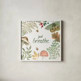 Forest Finds V by Beth Grove. Shown in a crisp white glass frame for a clean and minimalist style. Available as an archival giclee rolled canvas, fine art paper, or poster print. SKU 83151a.