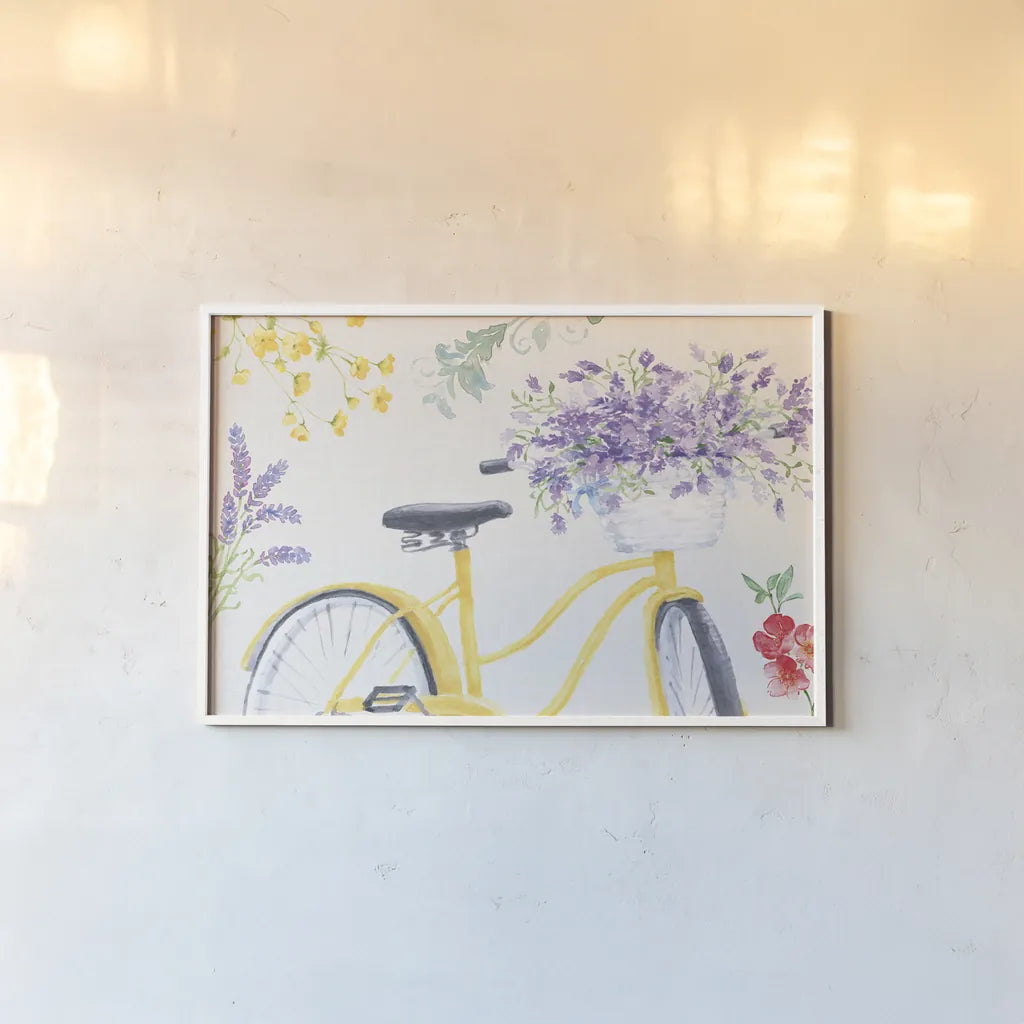 Fresh Floral I by Beth Grove. shown as a paper print in a white frame. Available as a archival giclee rolled canvas, fine art paper, or poster print. SKU 97681i.