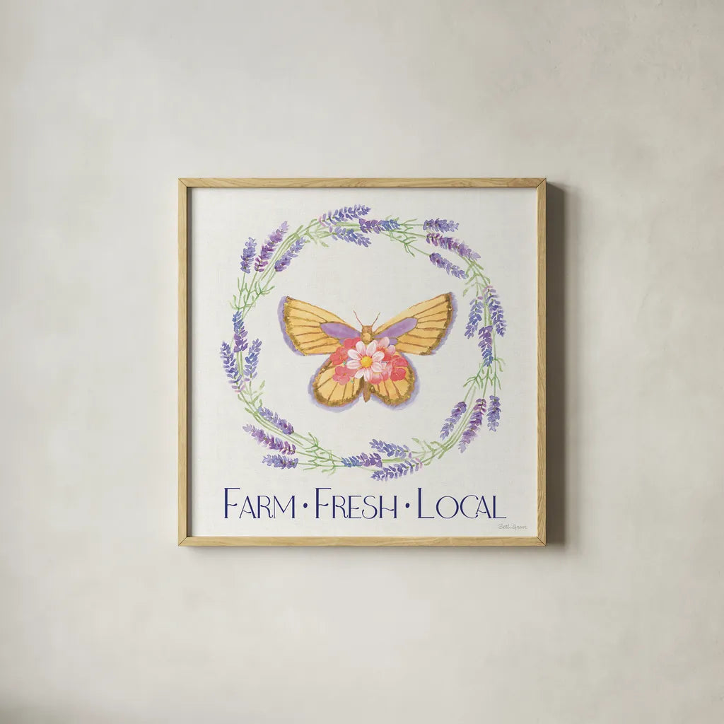 Fresh Floral IX by Beth Grove. Shown in a natural wood glass frame for a timeless modern aesthetic. Available as an archival giclee rolled canvas, fine art paper, or poster print. SKU 98503a.