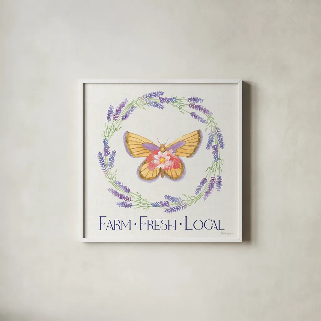 Fresh Floral IX by Beth Grove. Shown in a crisp white glass frame for a clean and minimalist style. Available as an archival giclee rolled canvas, fine art paper, or poster print. SKU 98503a.