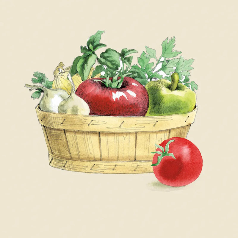 Fresh From The Garden I Cream by Beth Grove. SKU 68116a. Archival Giclee Fine art print for wall decor.