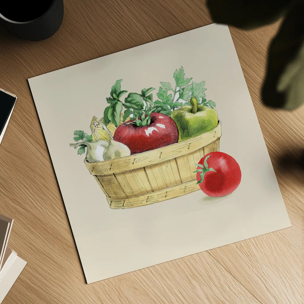 Fresh From The Garden I Cream by Beth Grove. Shown as a detailed flat fine art print, highlighting archival giclee quality. Available as an archival giclee rolled canvas, fine art paper, or poster print. SKU 68116a.
