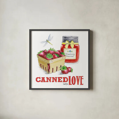 Fresh From The Garden III by Beth Grove. Shown in a sleek black glass frame for a contemporary gallery look. Available as an archival giclee rolled canvas, fine art paper, or poster print. SKU 31979a.