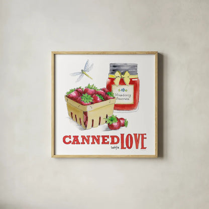 Fresh From The Garden III by Beth Grove. Shown in a natural wood glass frame for a timeless modern aesthetic. Available as an archival giclee rolled canvas, fine art paper, or poster print. SKU 31979a.