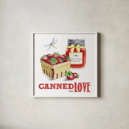 Fresh From The Garden III by Beth Grove. Shown in a crisp white glass frame for a clean and minimalist style. Available as an archival giclee rolled canvas, fine art paper, or poster print. SKU 31979a.