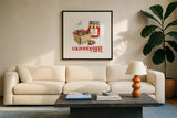 Fresh From The Garden III by Beth Grove. Displayed in a glass frame with matte in a clean modern living room. Available as an archival giclee rolled canvas, fine art paper, or poster print. SKU 31979a.