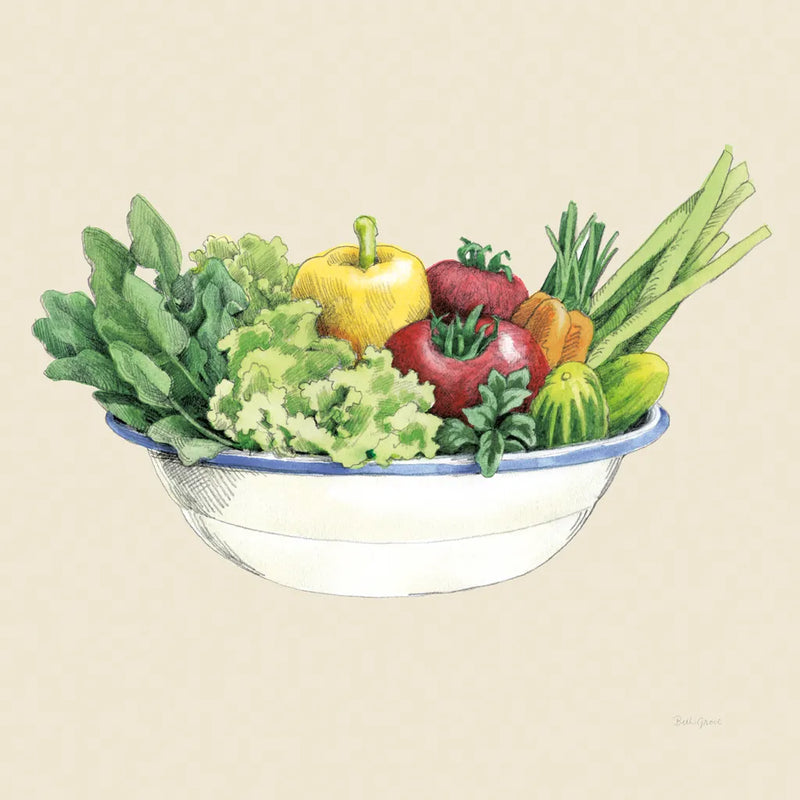 Fresh From The Garden IV Cream by Beth Grove. SKU 68117a. Archival Giclee Fine art print for wall decor.