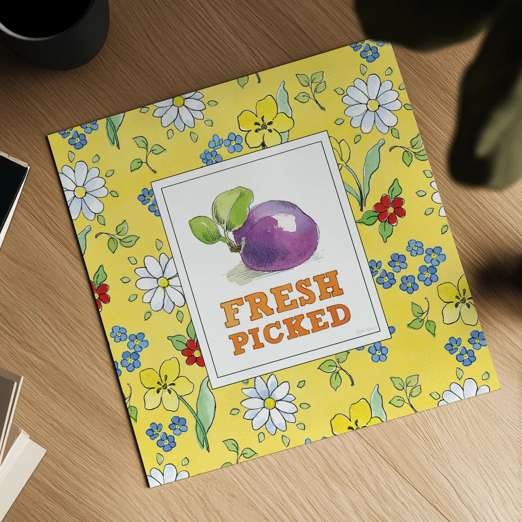 Fresh From the Garden VI by Beth Grove. Shown as a detailed flat fine art print, highlighting archival giclee quality. Available as an archival giclee rolled canvas, fine art paper, or poster print. SKU 31982a.