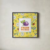 Fresh From the Garden VI by Beth Grove. Shown in a sleek black glass frame for a contemporary gallery look. Available as an archival giclee rolled canvas, fine art paper, or poster print. SKU 31982a.