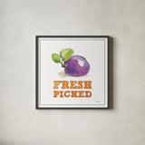 Fresh From the Garden VI No Border Sq by Beth Grove. Shown in a sleek black glass frame for a contemporary gallery look. Available as an archival giclee rolled canvas, fine art paper, or poster print. SKU 32412a.