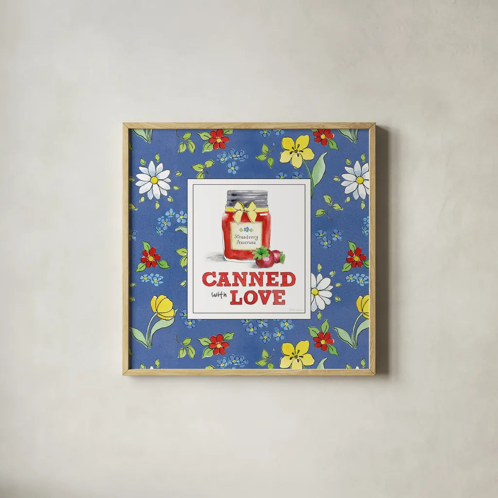 Fresh From the Garden VII by Beth Grove. Shown in a natural wood glass frame for a timeless modern aesthetic. Available as an archival giclee rolled canvas, fine art paper, or poster print. SKU 31983a.