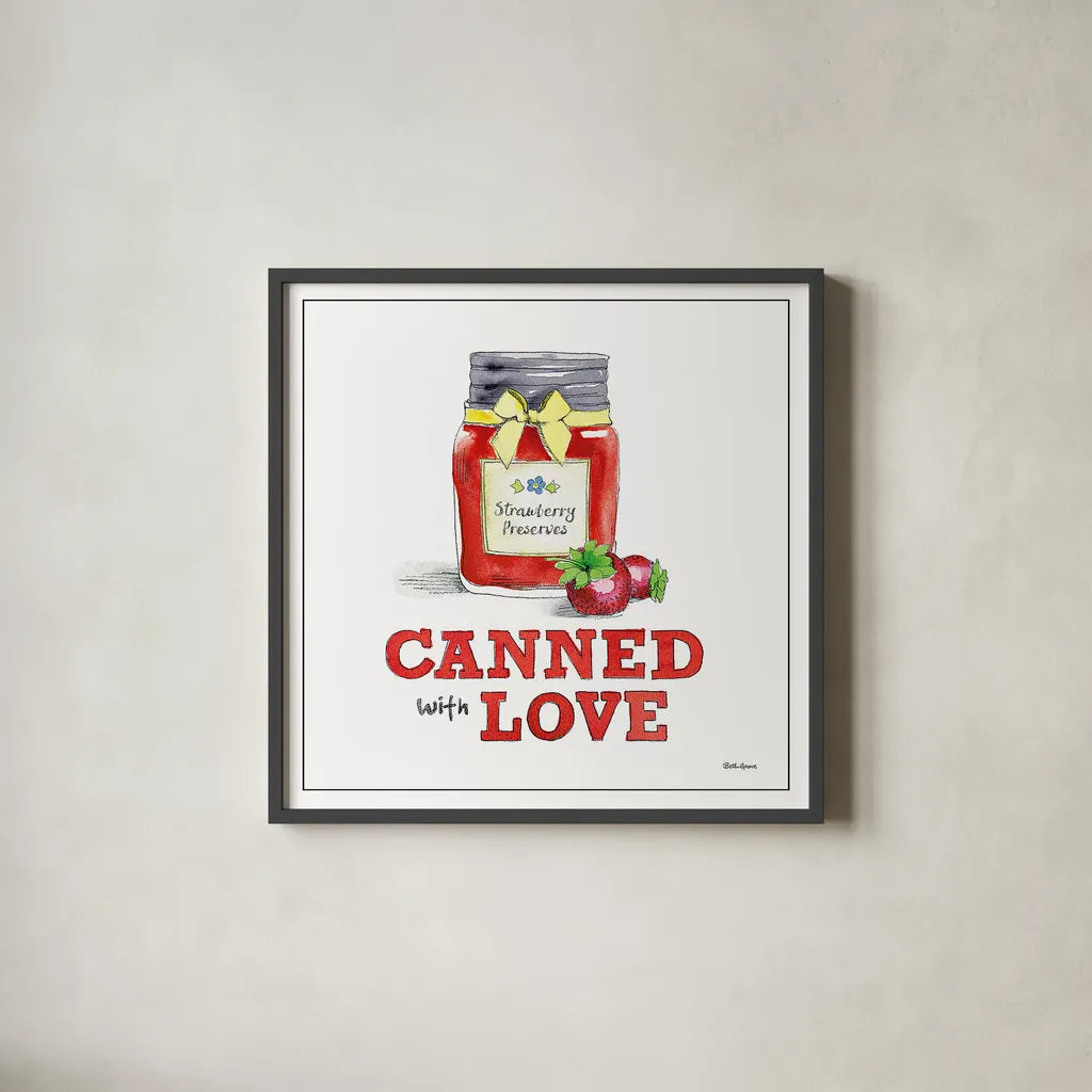 Fresh From the Garden VII No Border Sq by Beth Grove. Shown in a sleek black glass frame for a contemporary gallery look. Available as an archival giclee rolled canvas, fine art paper, or poster print. SKU 32413a.