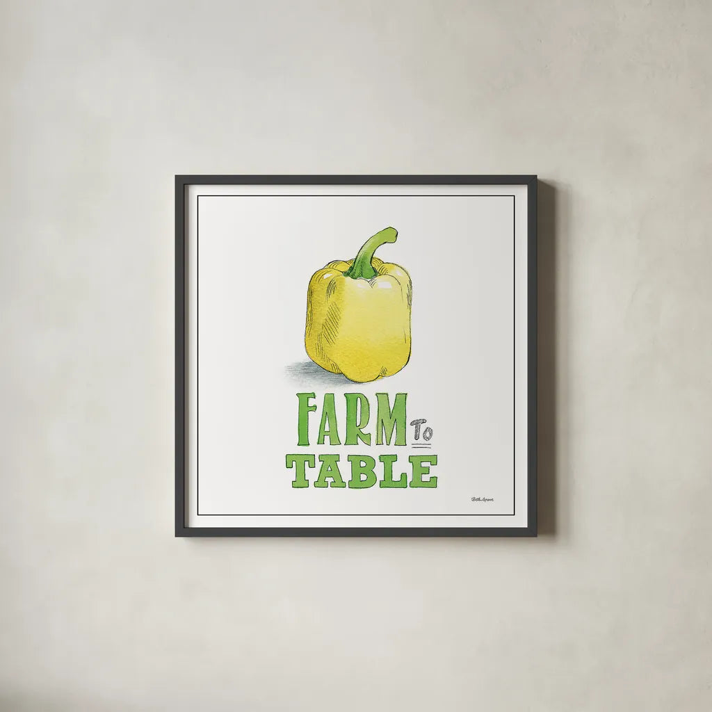 Fresh From the Garden VIII No Border Sq by Beth Grove. Shown in a sleek black glass frame for a contemporary gallery look. Available as an archival giclee rolled canvas, fine art paper, or poster print. SKU 32414a.