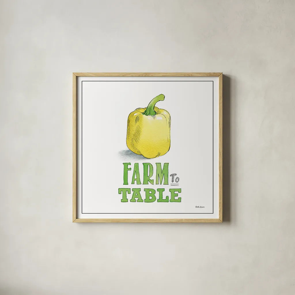 Fresh From the Garden VIII No Border Sq by Beth Grove. Shown in a natural wood glass frame for a timeless modern aesthetic. Available as an archival giclee rolled canvas, fine art paper, or poster print. SKU 32414a.