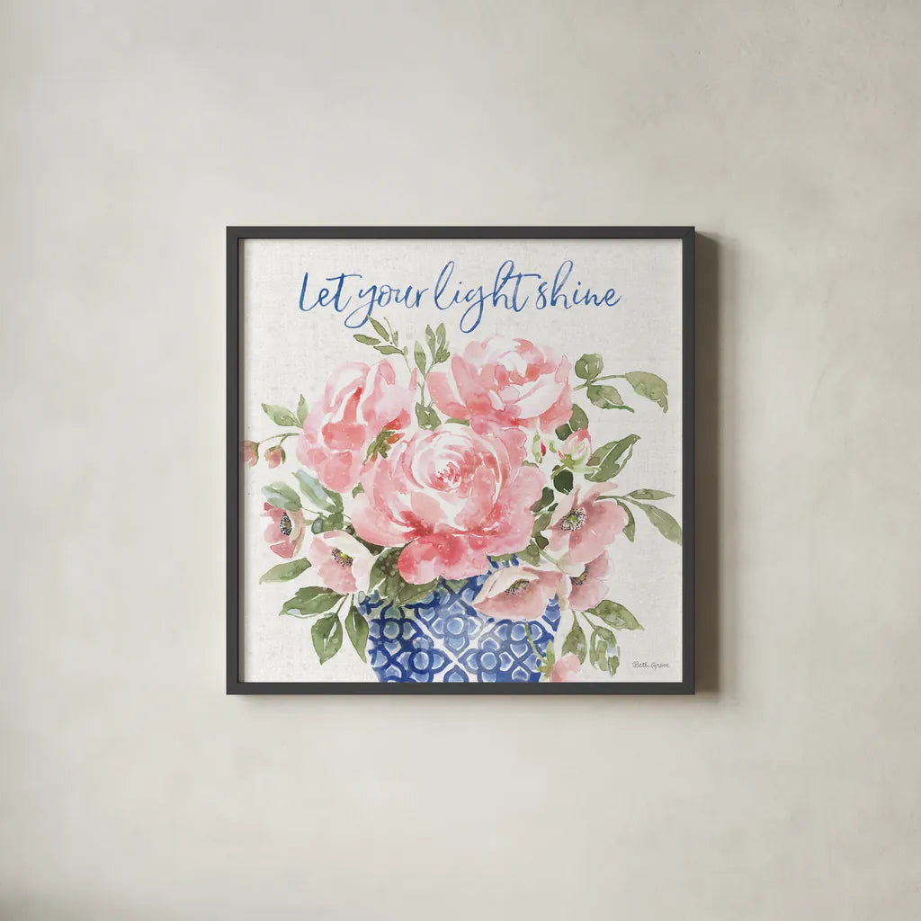 From the East II by Beth Grove. Shown in a sleek black glass frame for a contemporary gallery look. Available as an archival giclee rolled canvas, fine art paper, or poster print. SKU 64070a.