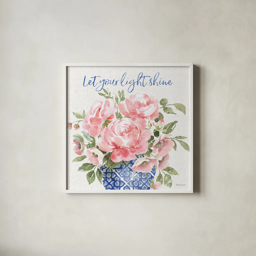 From the East II by Beth Grove. Shown in a crisp white glass frame for a clean and minimalist style. Available as an archival giclee rolled canvas, fine art paper, or poster print. SKU 64070a.