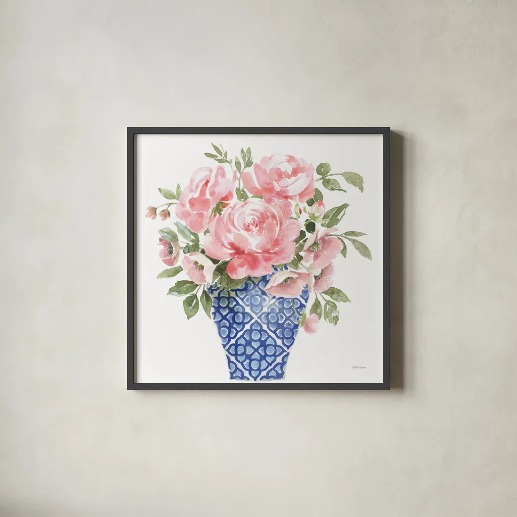 From the East II No Words White by Beth Grove. Shown in a sleek black glass frame for a contemporary gallery look. Available as an archival giclee rolled canvas, fine art paper, or poster print. SKU 93901a.