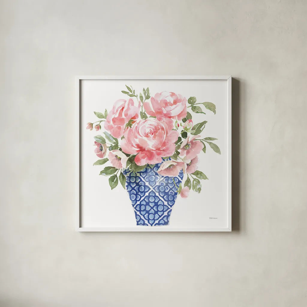 From the East II No Words White by Beth Grove. Shown in a crisp white glass frame for a clean and minimalist style. Available as an archival giclee rolled canvas, fine art paper, or poster print. SKU 93901a.