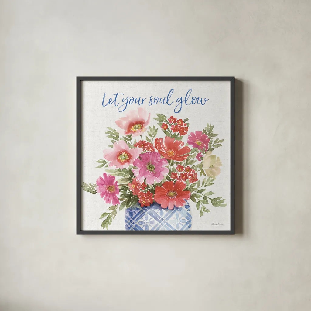 From the East III by Beth Grove. Shown in a sleek black glass frame for a contemporary gallery look. Available as an archival giclee rolled canvas, fine art paper, or poster print. SKU 64071a.