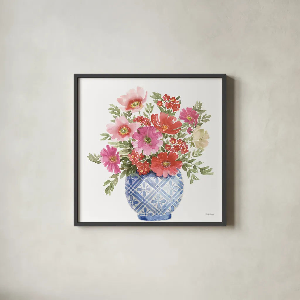 From the East III No Words White by Beth Grove. Shown in a sleek black glass frame for a contemporary gallery look. Available as an archival giclee rolled canvas, fine art paper, or poster print. SKU 93902a.