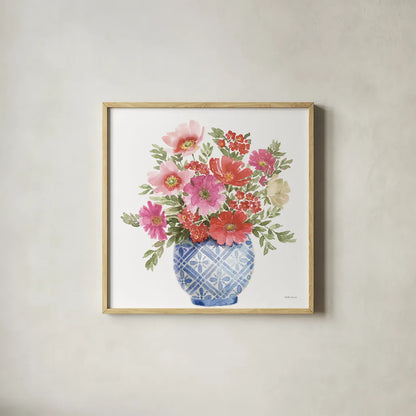 From the East III No Words White by Beth Grove. Shown in a natural wood glass frame for a timeless modern aesthetic. Available as an archival giclee rolled canvas, fine art paper, or poster print. SKU 93902a.