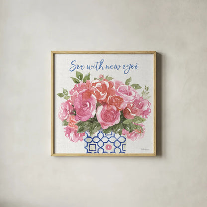 From the East IV by Beth Grove. Shown in a natural wood glass frame for a timeless modern aesthetic. Available as an archival giclee rolled canvas, fine art paper, or poster print. SKU 64072a.