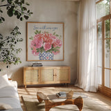 From the East IV by Beth Grove. Shown in a natural wood frame in a cozy modern living room. Available as an archival giclee rolled canvas, fine art paper, or poster print. SKU 64072a.