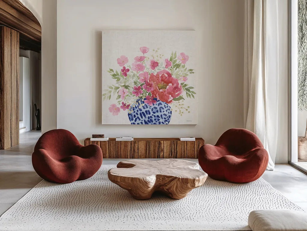 From the East V No Words by Beth Grove. Shown as extra-large giant wall art in a modern living room. Available as an archival giclee rolled canvas, fine art paper, or poster print. SKU 65721a.
