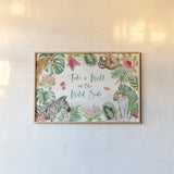 From the Jungle I by Beth Grove. shown as a paper print in a natural frame. Available as a archival giclee rolled canvas, fine art paper, or poster print. SKU 60698i.