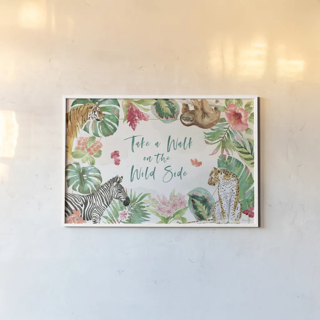 From the Jungle I by Beth Grove. shown as a paper print in a white frame. Available as a archival giclee rolled canvas, fine art paper, or poster print. SKU 60698i.