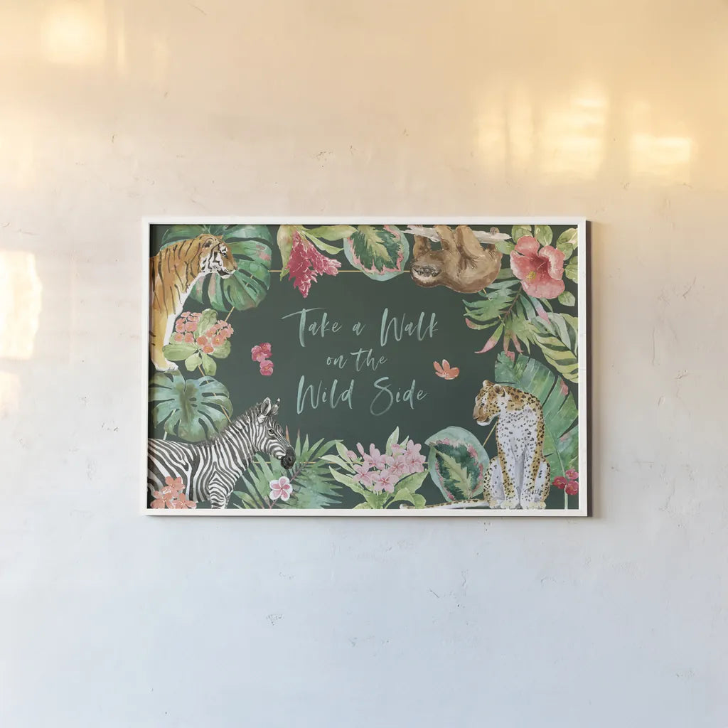 From the Jungle I Dark by Beth Grove. shown as a paper print in a white frame. Available as a archival giclee rolled canvas, fine art paper, or poster print. SKU 61558i.