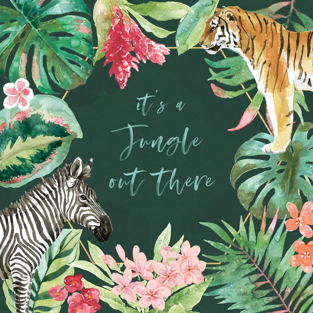 From the Jungle II Dark by Beth Grove. SKU 61559a. Archival Giclee Fine art print for wall decor.