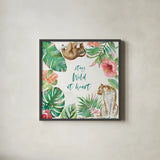 From the Jungle III by Beth Grove. Shown in a sleek black glass frame for a contemporary gallery look. Available as an archival giclee rolled canvas, fine art paper, or poster print. SKU 60700a.