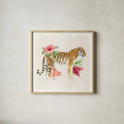 From the Jungle IV by Beth Grove. Shown in a natural wood glass frame for a timeless modern aesthetic. Available as an archival giclee rolled canvas, fine art paper, or poster print. SKU 60701a.