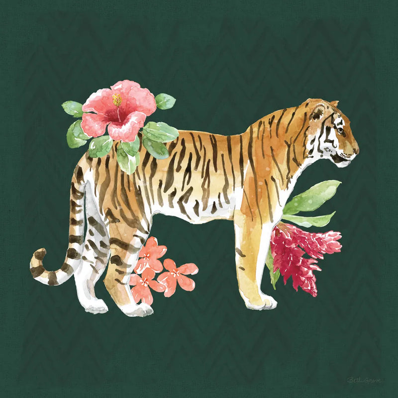 From the Jungle IV Dark by Beth Grove. SKU 61561a. Archival Giclee Fine art print for wall decor.