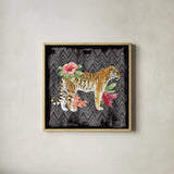From the Jungle IV Grey by Beth Grove. Shown in a natural wood glass frame for a timeless modern aesthetic. Available as an archival giclee rolled canvas, fine art paper, or poster print. SKU 61840a.