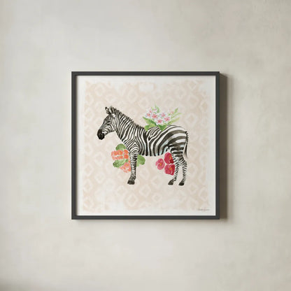 From the Jungle V by Beth Grove. Shown in a sleek black glass frame for a contemporary gallery look. Available as an archival giclee rolled canvas, fine art paper, or poster print. SKU 60702a.