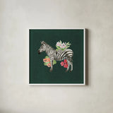 From the Jungle V Dark by Beth Grove. Shown in a crisp white glass frame for a clean and minimalist style. Available as an archival giclee rolled canvas, fine art paper, or poster print. SKU 61562a.