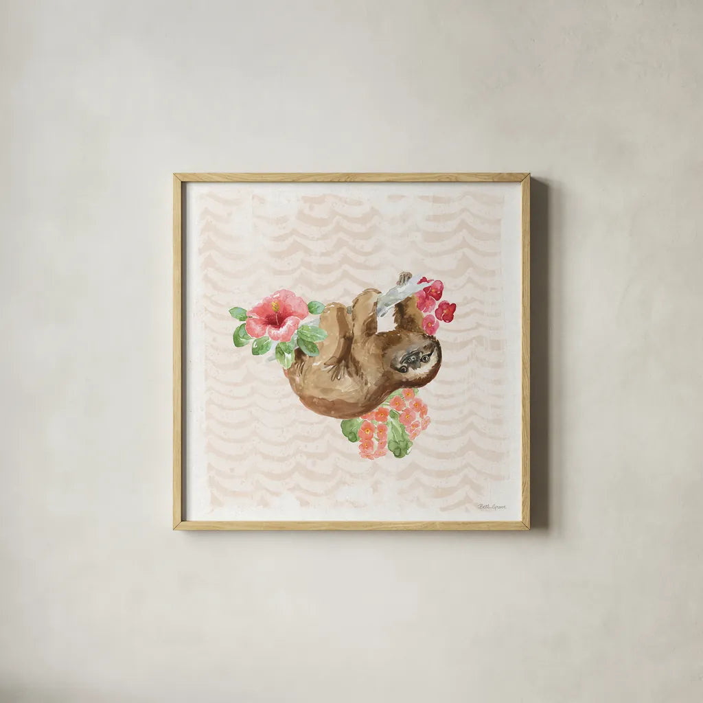 From the Jungle VI by Beth Grove. Shown in a natural wood glass frame for a timeless modern aesthetic. Available as an archival giclee rolled canvas, fine art paper, or poster print. SKU 60703a.