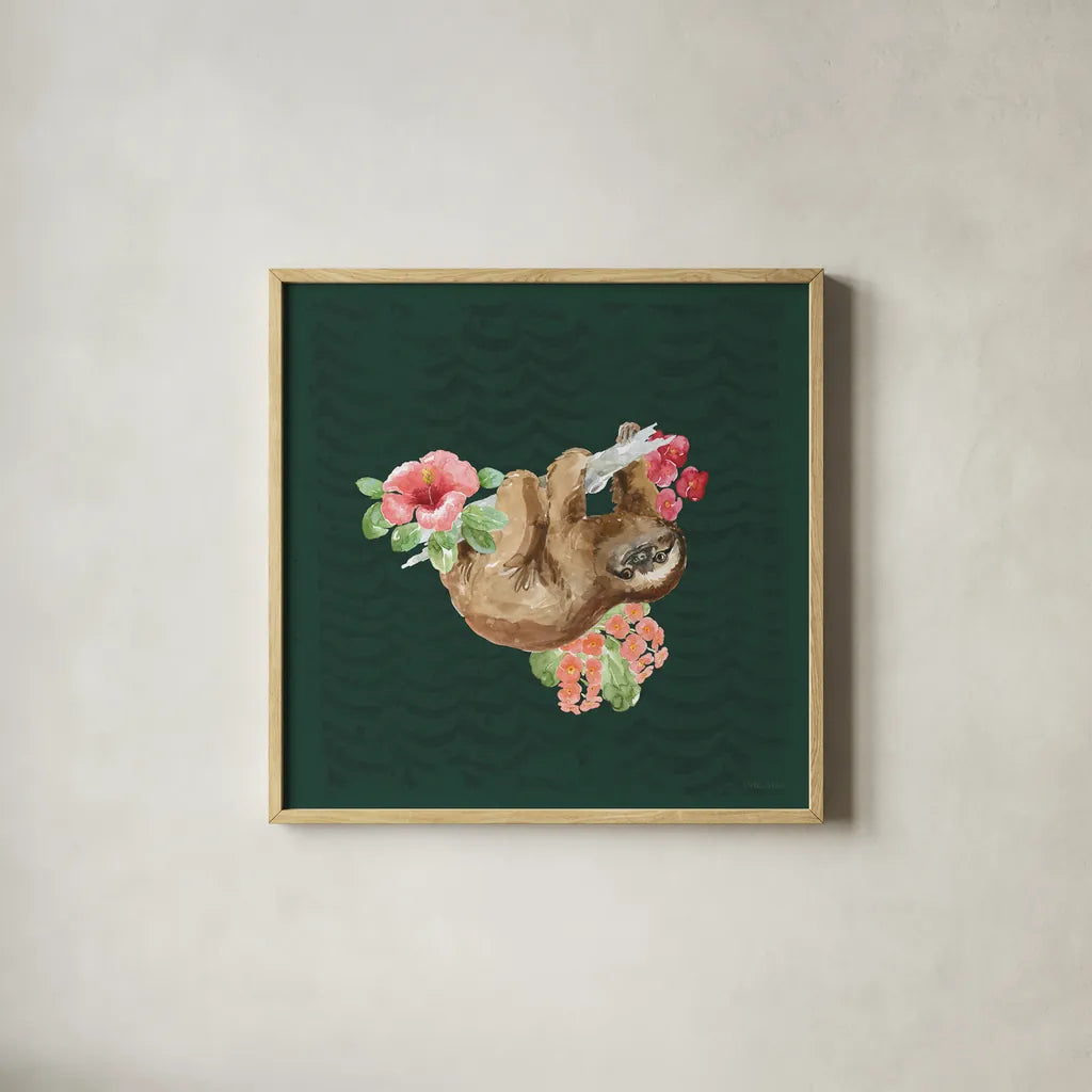 From the Jungle VI Dark by Beth Grove. Shown in a natural wood glass frame for a timeless modern aesthetic. Available as an archival giclee rolled canvas, fine art paper, or poster print. SKU 61563a.