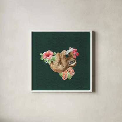 From the Jungle VI Dark by Beth Grove. Shown in a crisp white glass frame for a clean and minimalist style. Available as an archival giclee rolled canvas, fine art paper, or poster print. SKU 61563a.