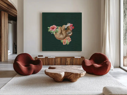 From the Jungle VI Dark by Beth Grove. Shown as extra-large giant wall art in a modern living room. Available as an archival giclee rolled canvas, fine art paper, or poster print. SKU 61563a.