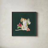 From the Jungle VII Dark by Beth Grove. Shown in a sleek black glass frame for a contemporary gallery look. Available as an archival giclee rolled canvas, fine art paper, or poster print. SKU 61564a.
